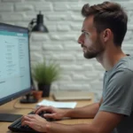 Développeur web masculin configurant les paramètres de sécurité d'un site web pour désactiver le captcha sur son ordinateur de bureau