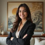 Jeune femme libanaise-américaine en portrait confiant